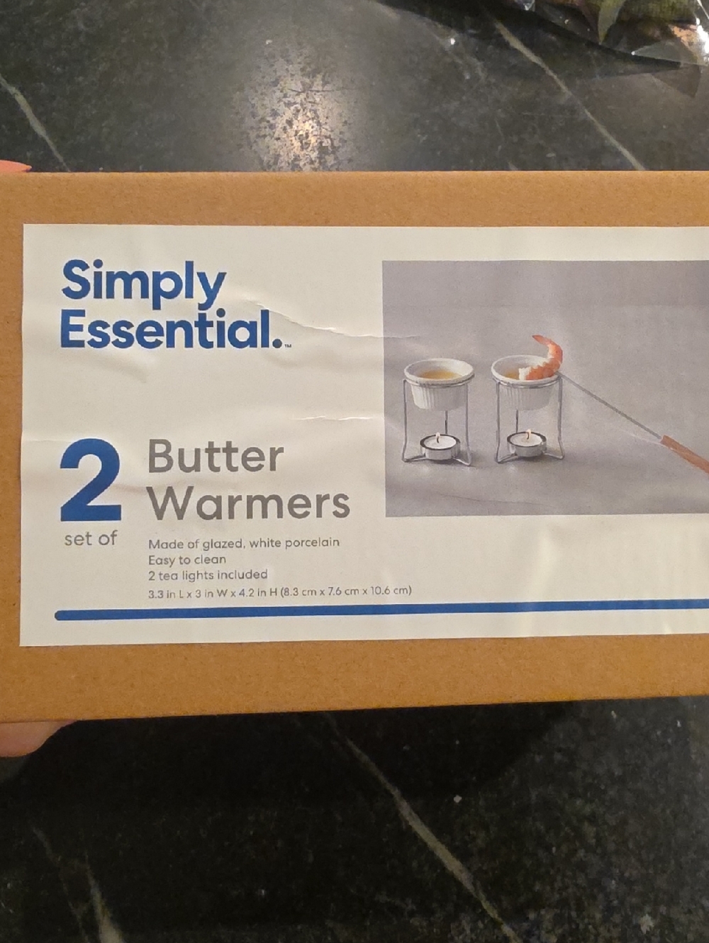 NIB Simply Essential Set Of Two Butter Warmers